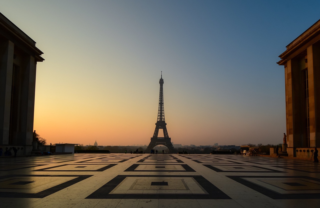 Eiffel tower, sunrise, paris, trocadero, architecture, nature, urban, building, sky, monument, eiffel, aurora, city