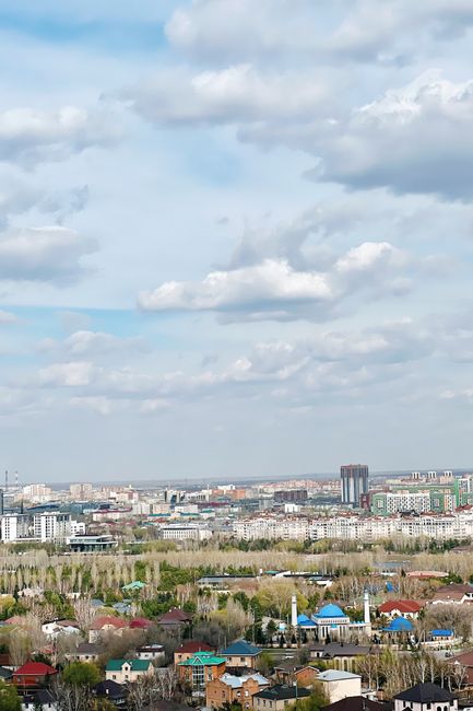 Explore the vibrant cityscape of Almaty, Kazakhstan with clear skies and modern architecture.