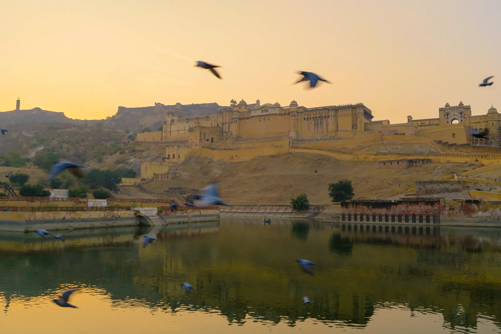 The hilltop Amber Fort near Jaipur, Rajasthan, India