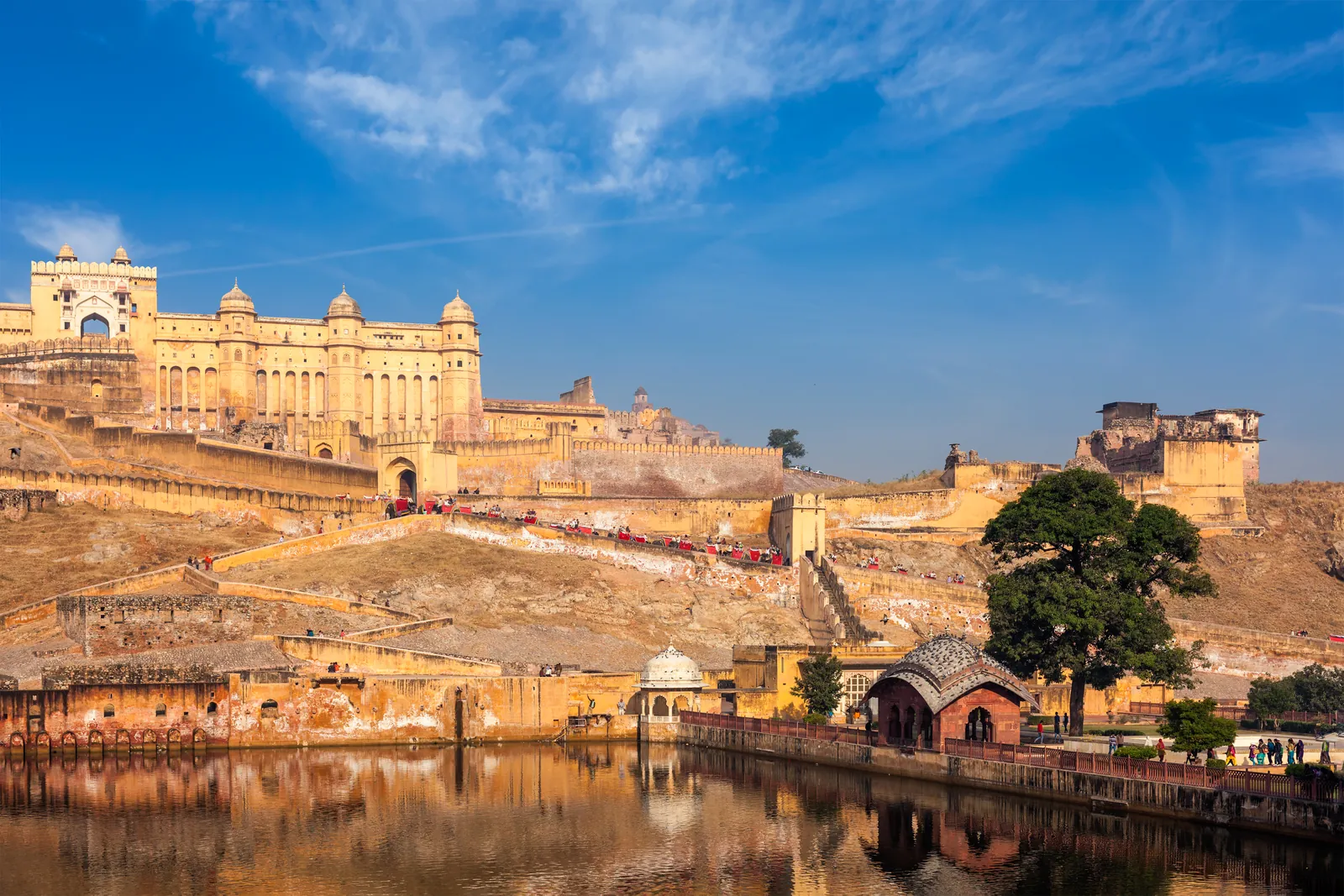 Amer Fort above Maota Lake, Rajasthan, India