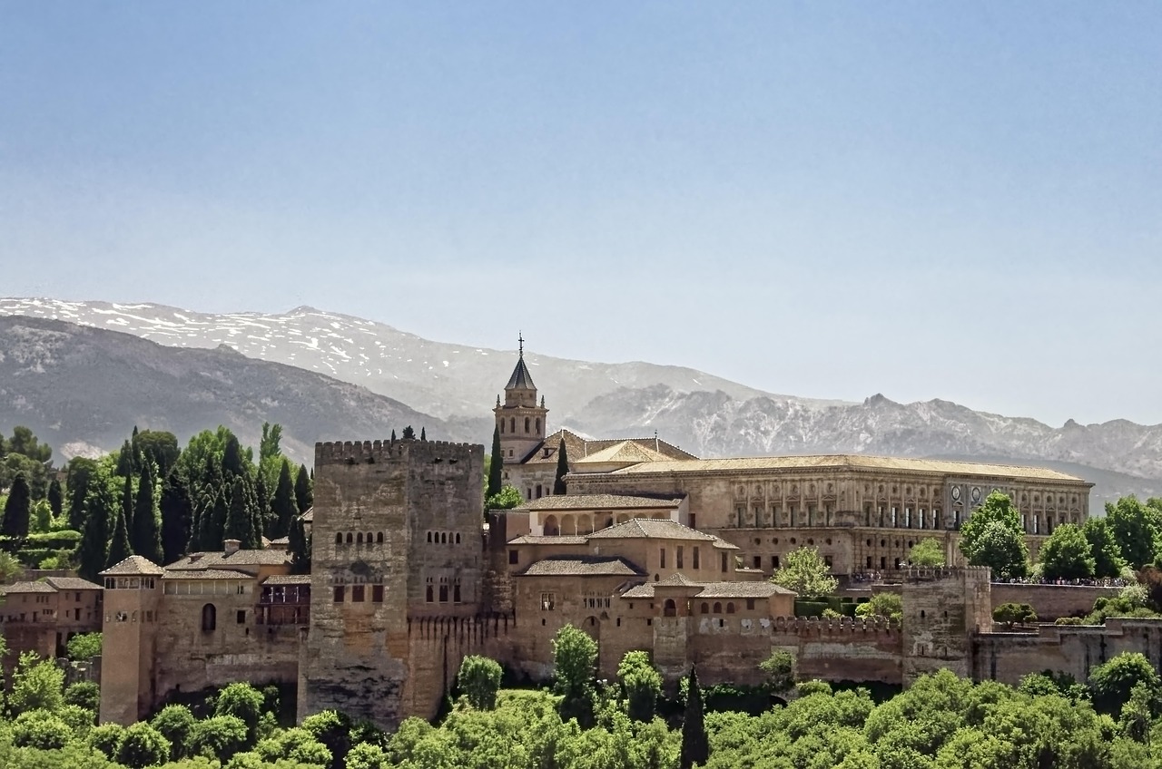 Spain, granada, alhambra, nature, fortress, castle, architecture, mountains, sierra nevada, andalusia