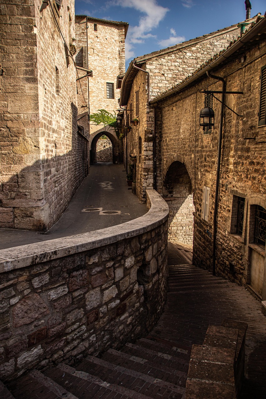 Alley, stairs, buildings, city, tourist, stone, historical, italy, assisi, alley, stairs, italy, italy, italy, italy, italy