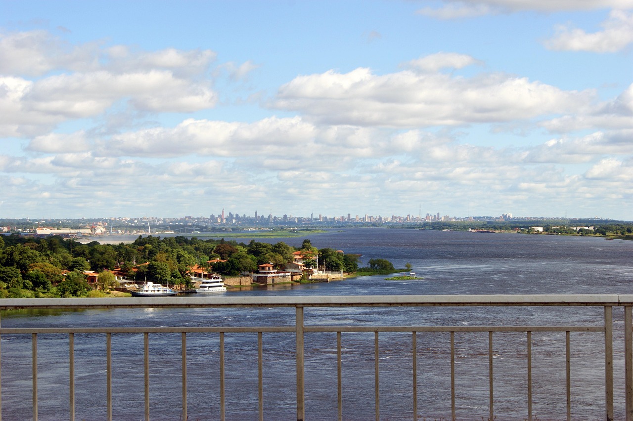 Flow, nature, rio paraguay, ship, water, city, asunción paraguay, bridge, jungle, heaven, overshadowed, paraguay, south america