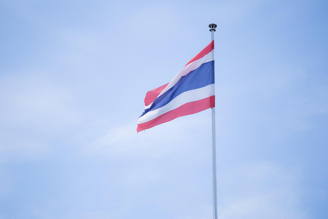 Thailand, national flag, independence, school, sky, flag, flag flyer, indigo, cloud, overcast, skyline, nature, blue sky, ayutthaya, bright, blue, sunny, heaven, calm