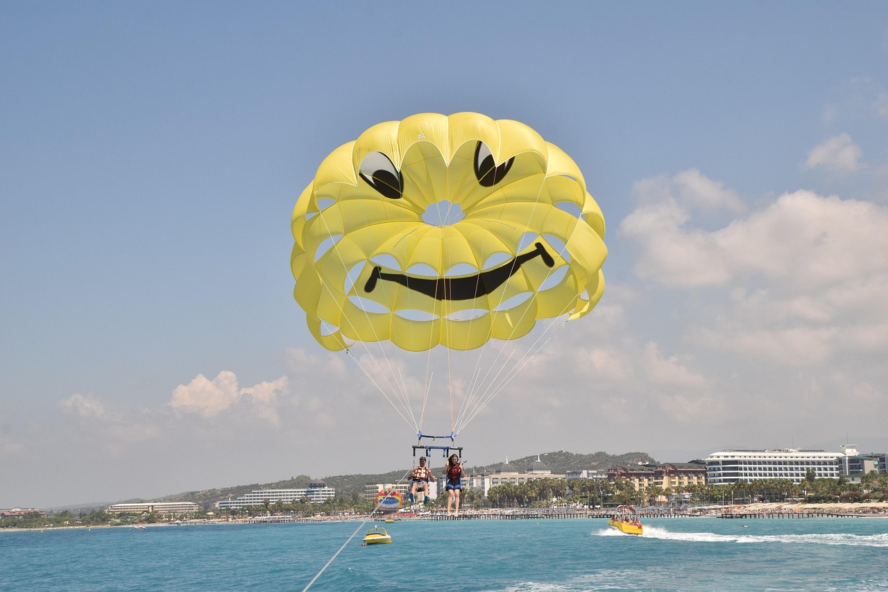 Parachute, nature, smiley, sea, flight, vacation, turkey, belek
