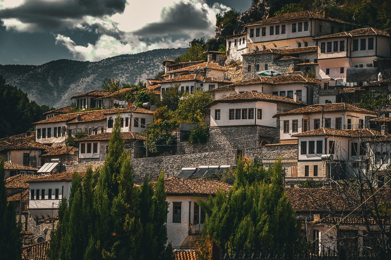 Architecture, city, sky, sunset, peace, albania, europe, travel, berat, nature, summer