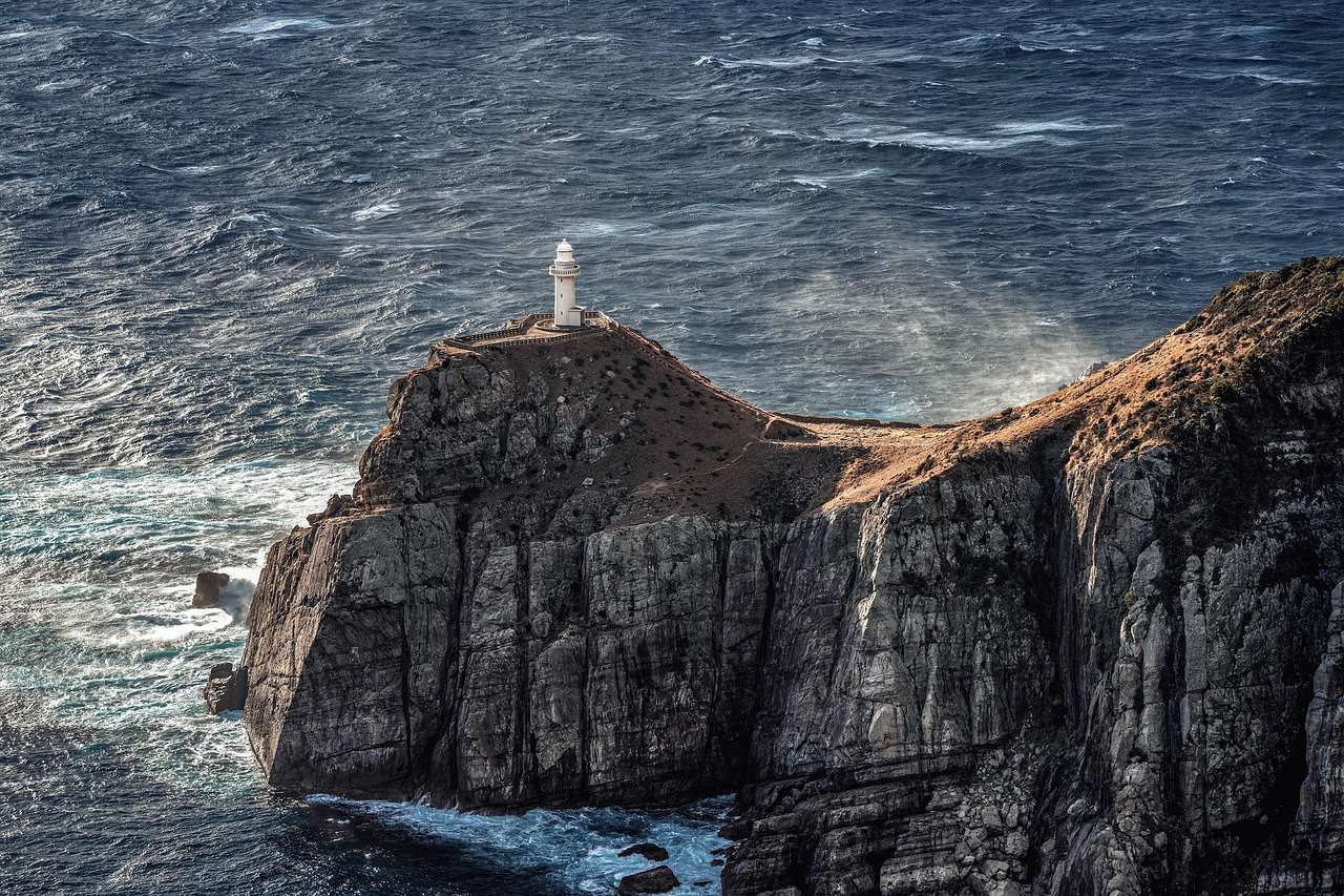 Landscape, cape, lighthouse, wave, wave splash, rock, east china sea, japan, rock, rock, rock, rock, rock