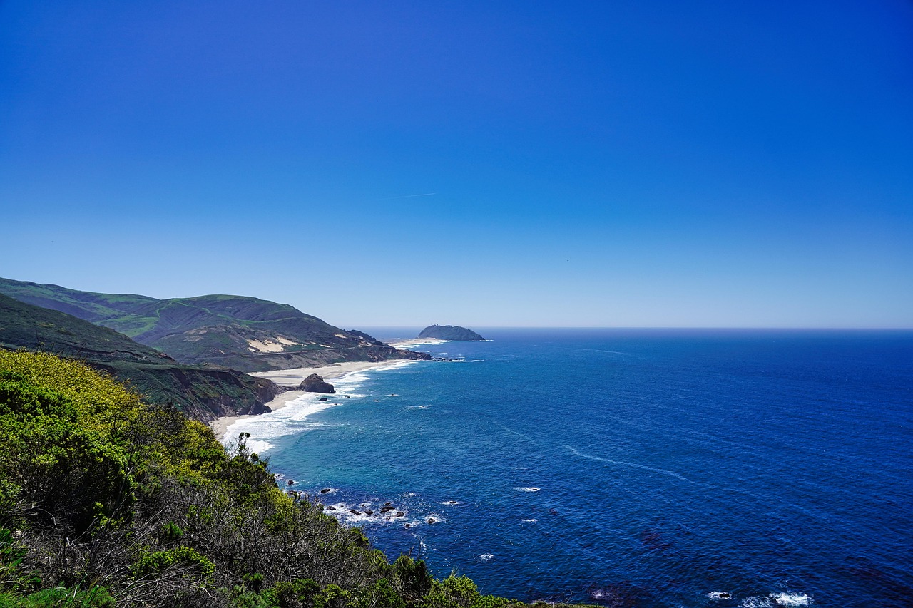 Ocean, sea, coast, big sur, california, nature, pacific, landscape, blue sky, big sur, big sur, california, california, california, california, california