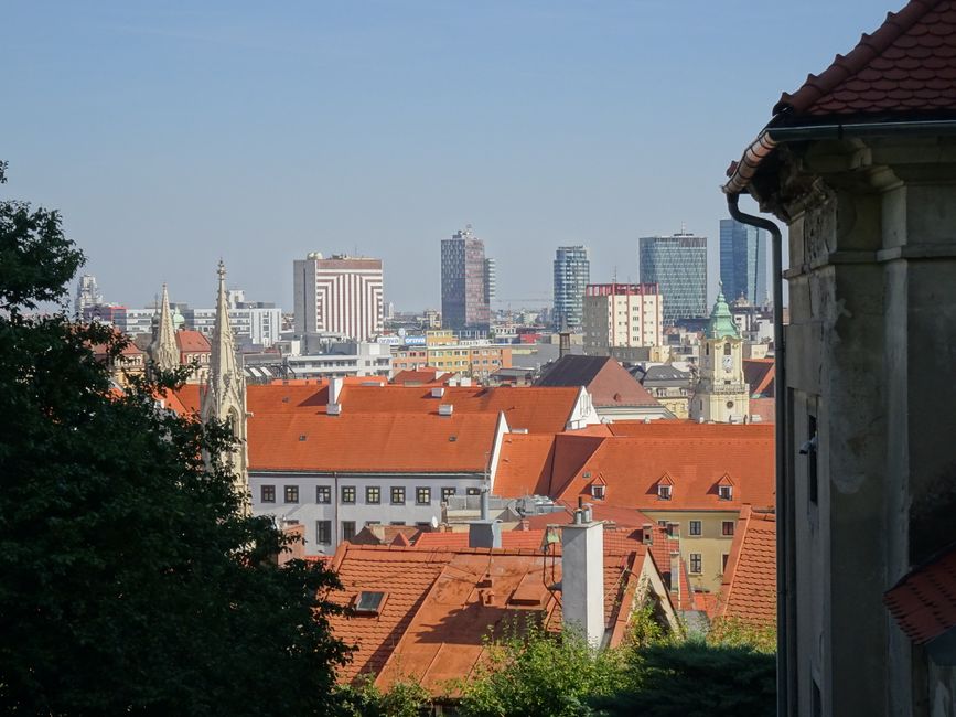 Stunning view of Bratislava's skyline with historic and modern architecture.
