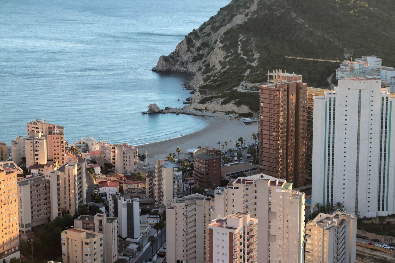 Buildings, coast, sea, ocean, nature, cala, benidorm, spain
