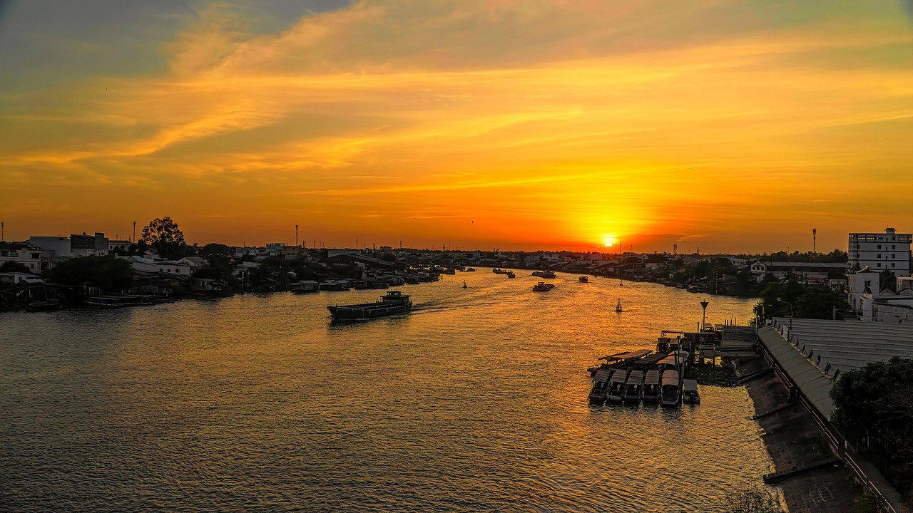 Sunrise, nature, vietnam, river, can tho, mekong, twilight, dusk, sunset, dawn, landscape