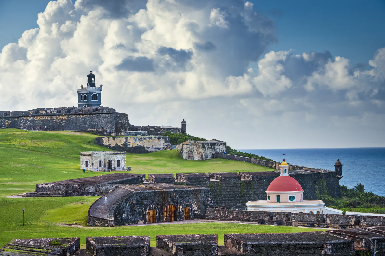 The historic fort of San Felipe del Morro above the Atlantic in San Juan, Puerto Rico