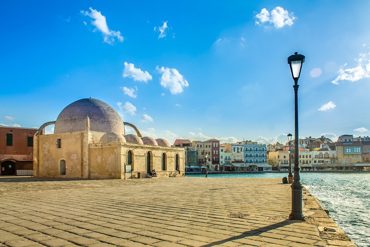 Historic center, old city marina, architecture, blue, chania, building, story, greece, greek, port, port city, houses, hellas, nature, heaven, downtown, church, crete, cretan, landscape, scenic, lante