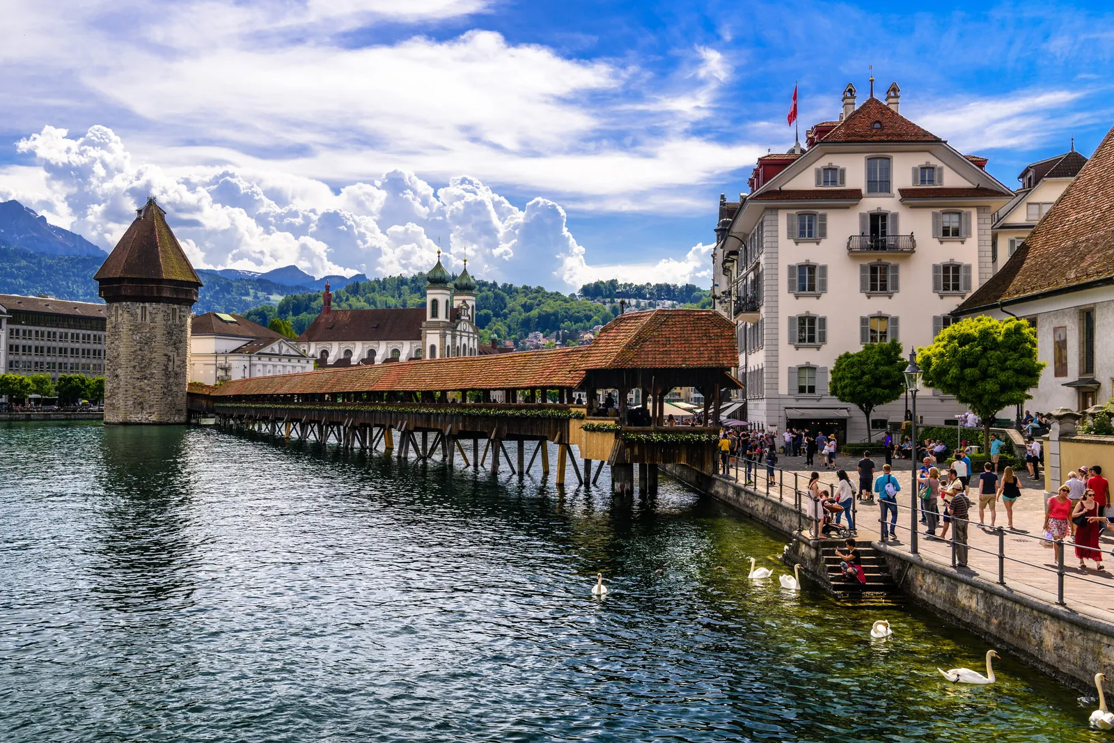 Chapel Bridge in the centre of Lucerne