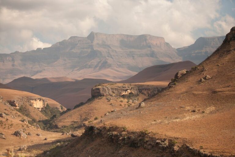 Majestic Drakensberg mountains in South Africa, showcasing stunning natural beauty and serene landscapes.