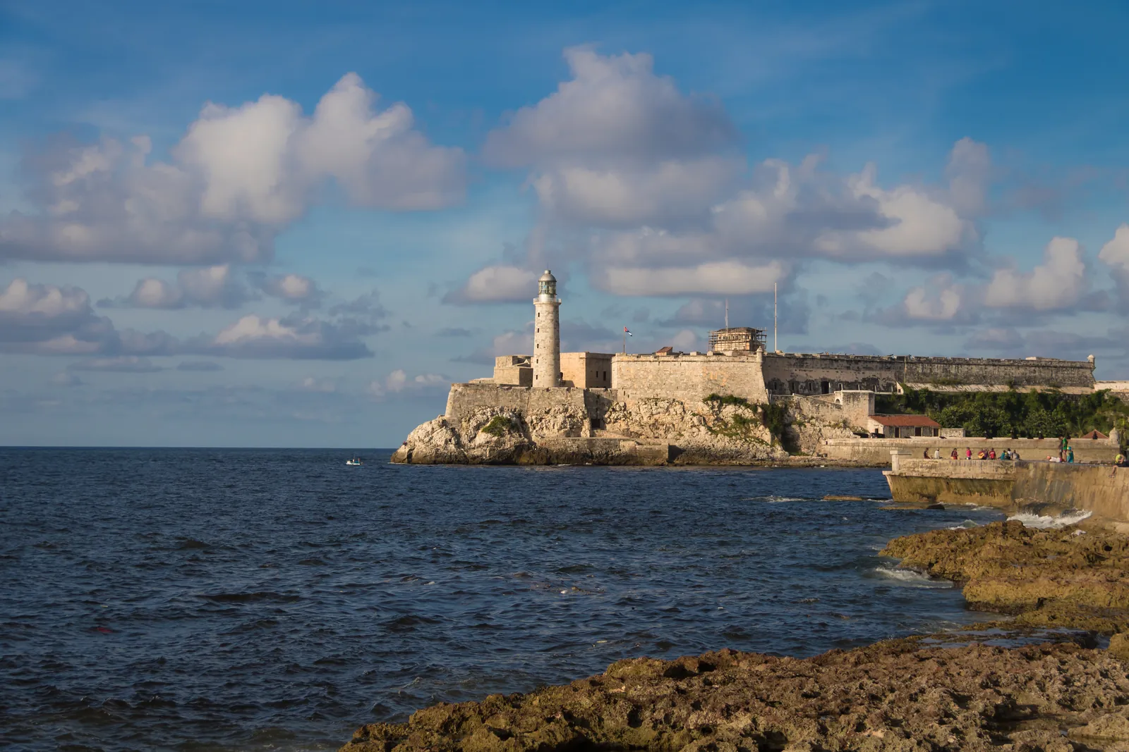 Castillo del Morro and its lighthouse guarding Havana harbour, Cuba