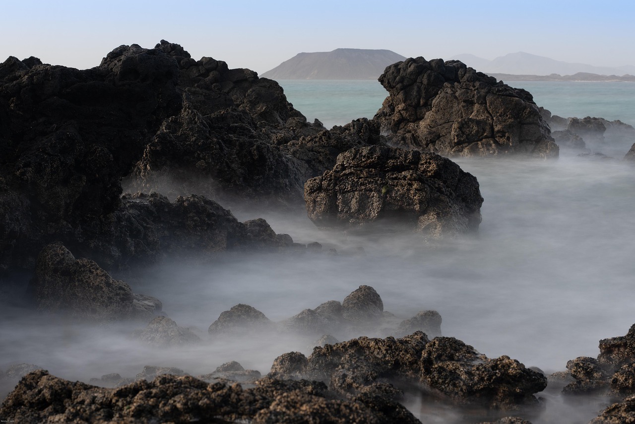 Coast, sea, fog, rocky, rocky coast, rocks, mist, seaside, ocean, scenic, nature, fuerteventura, spain, seaside, spain, spain, spain, spain, spain