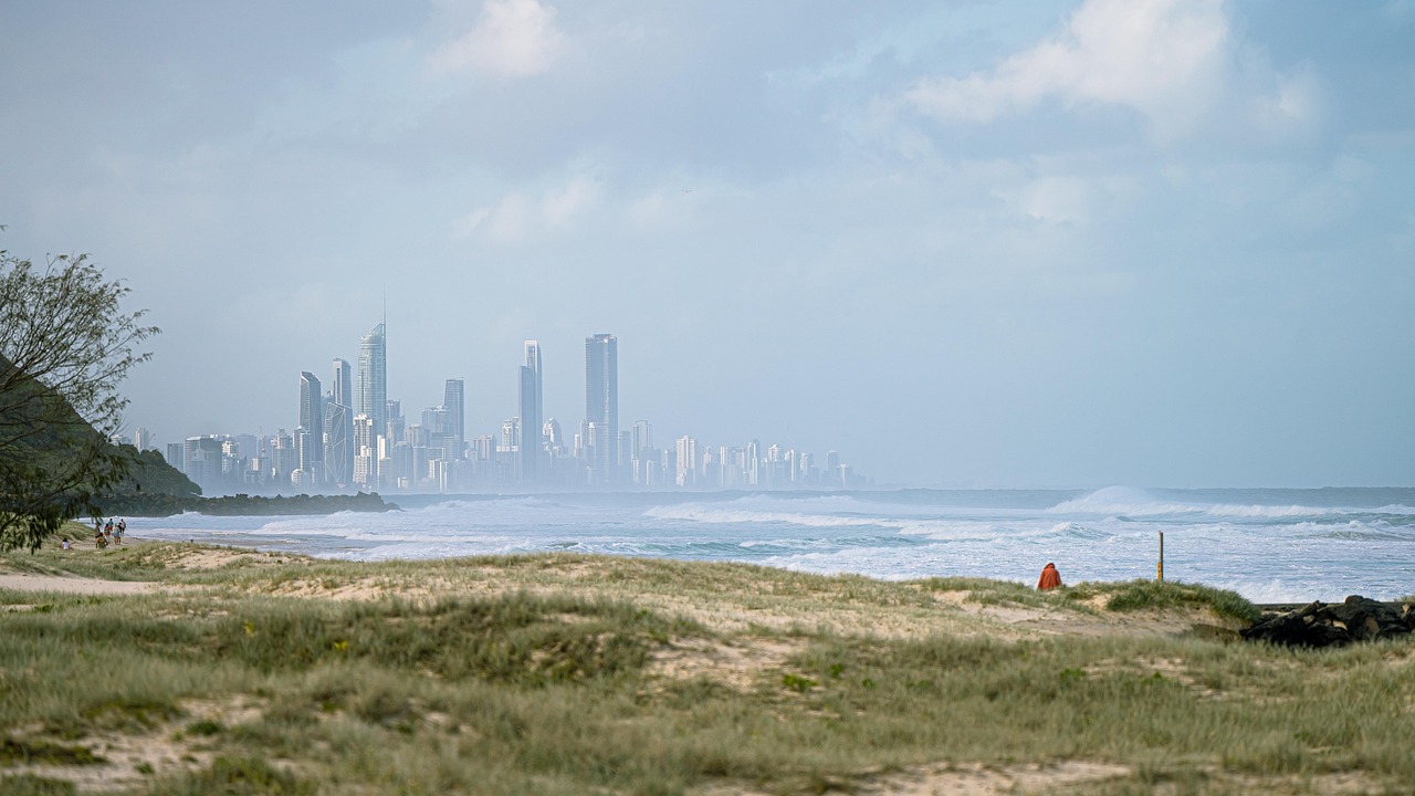 Skyscrapers, skyline, gold coast, nature, ocean, sea, australia, landscape, queensland, surfer's paradise, surf