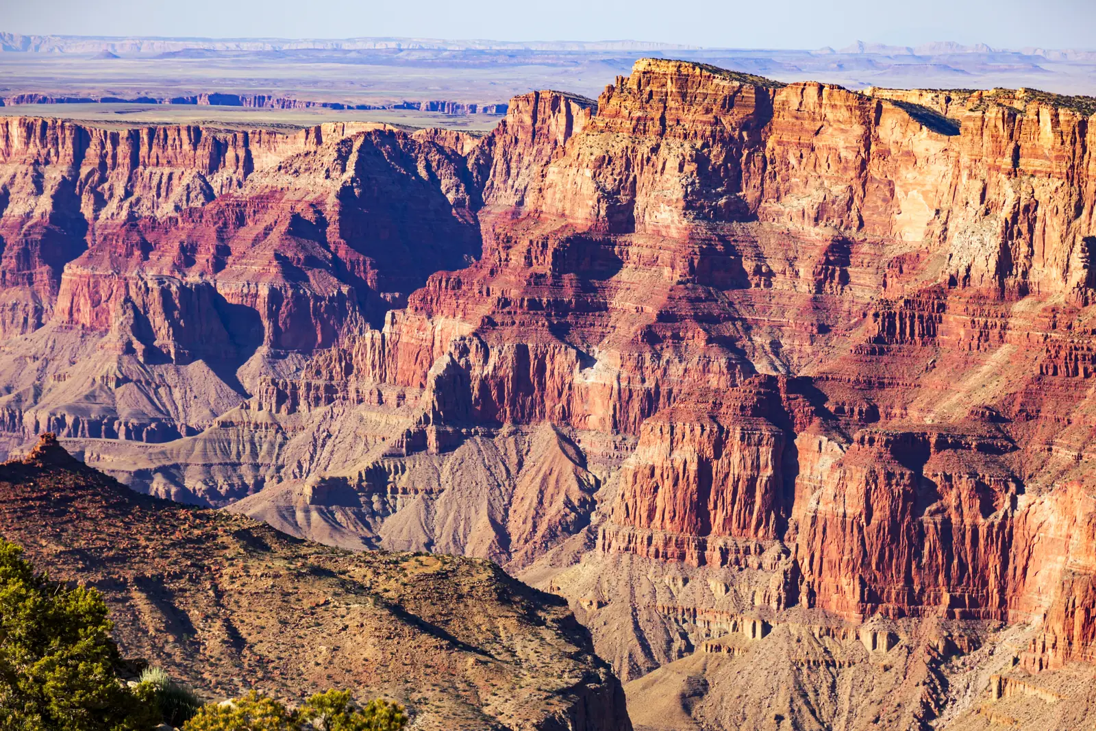 The layered red cliffs of the Grand Canyon, Arizona