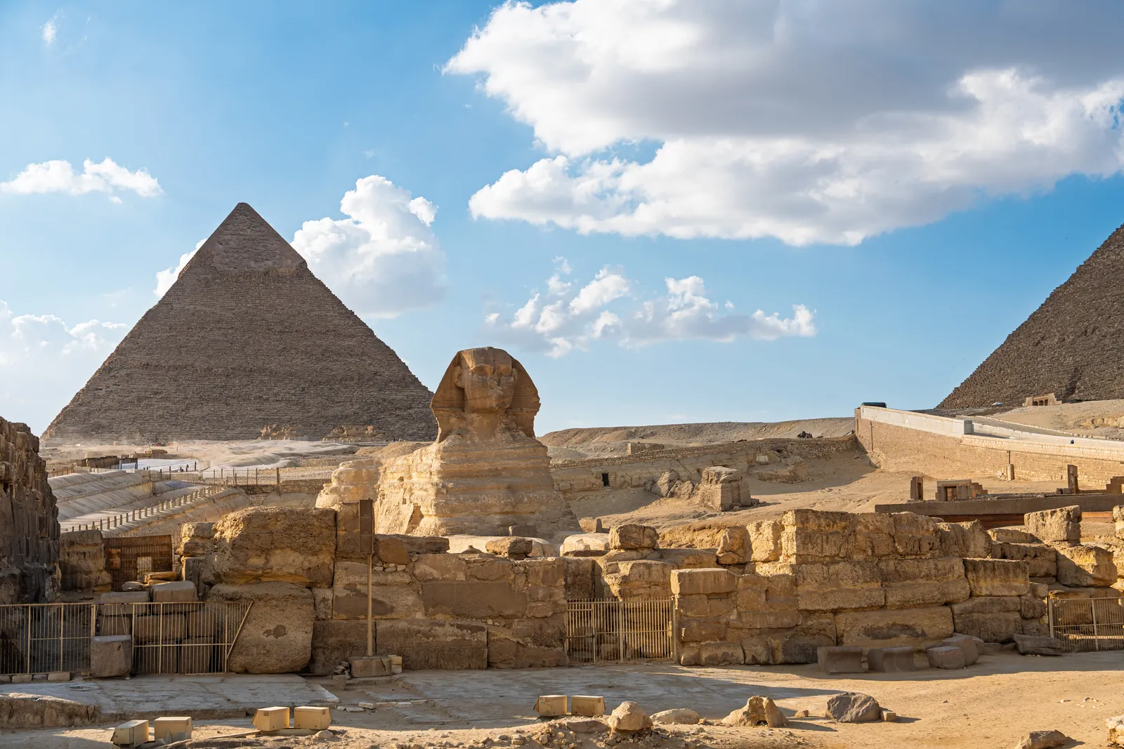 The Great Sphinx in front of the pyramids of Giza, Egypt