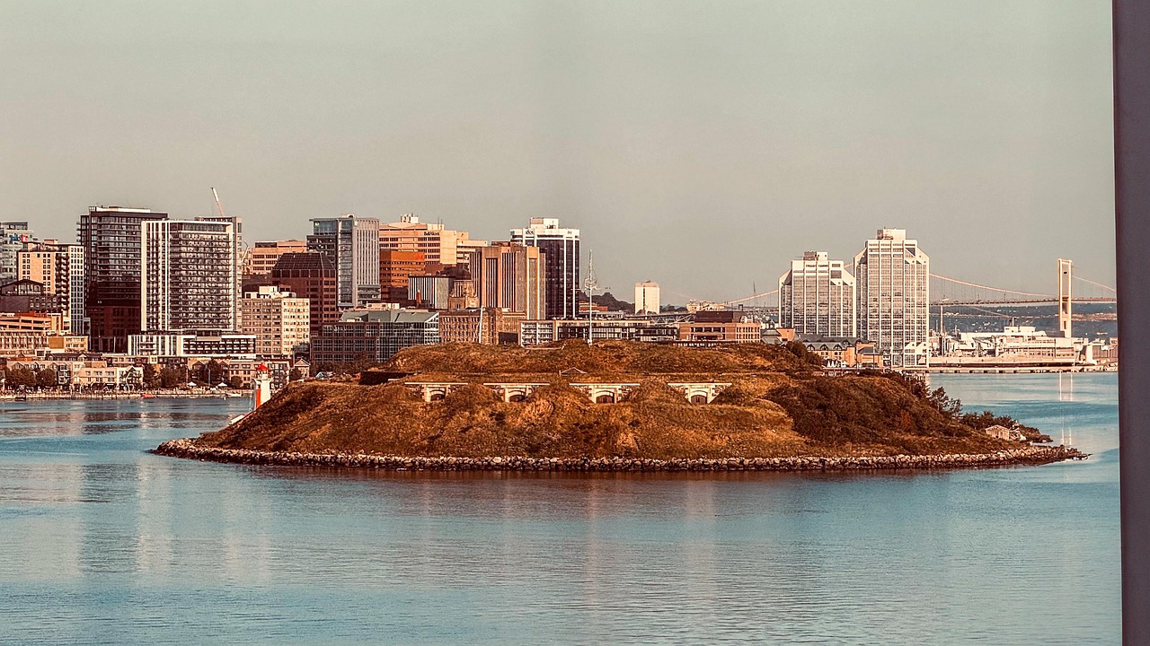 Architecture, building, skyline, bridge, canada, halifax