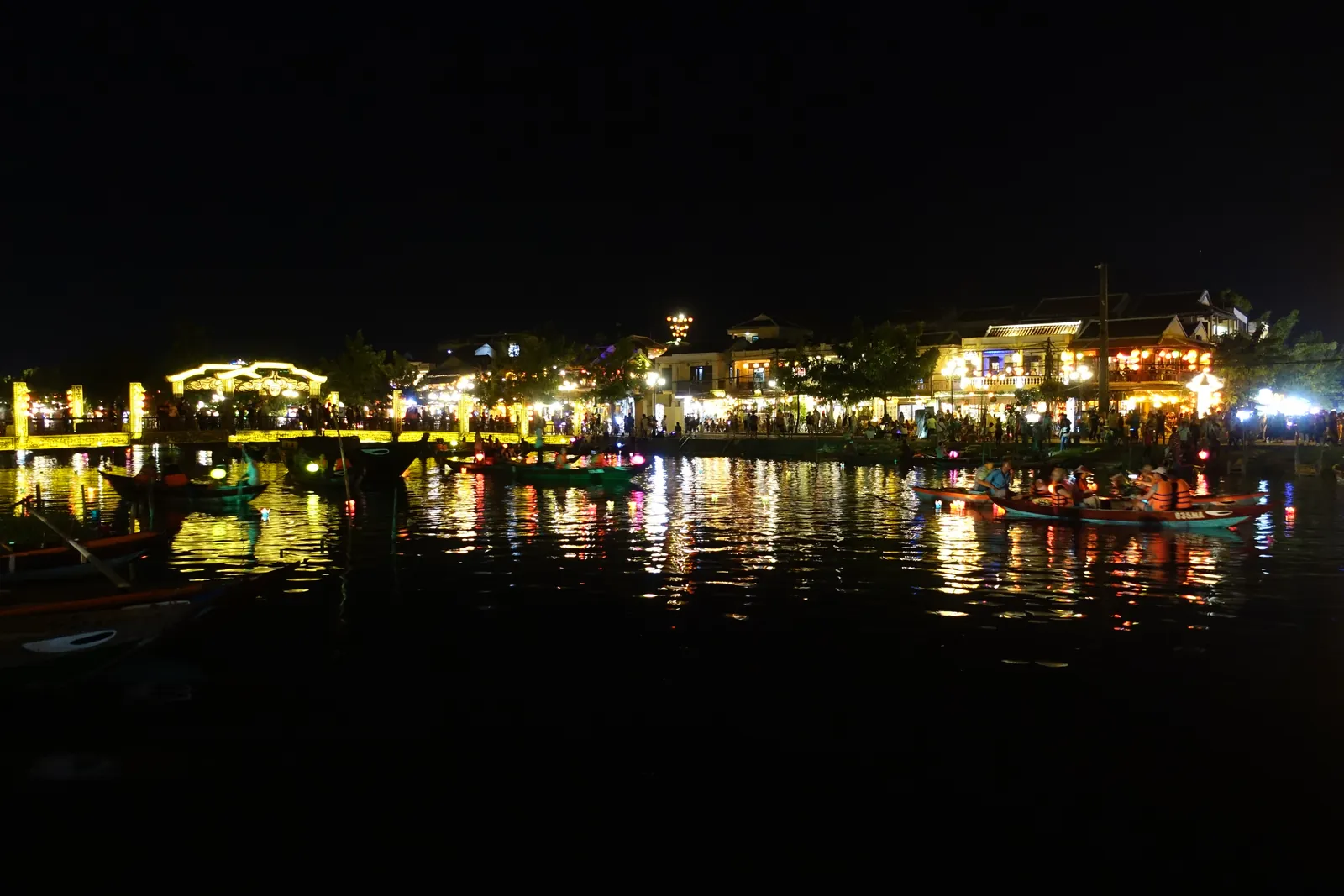 Hoi An Ancient Town lit up by lanterns at night, Vietnam