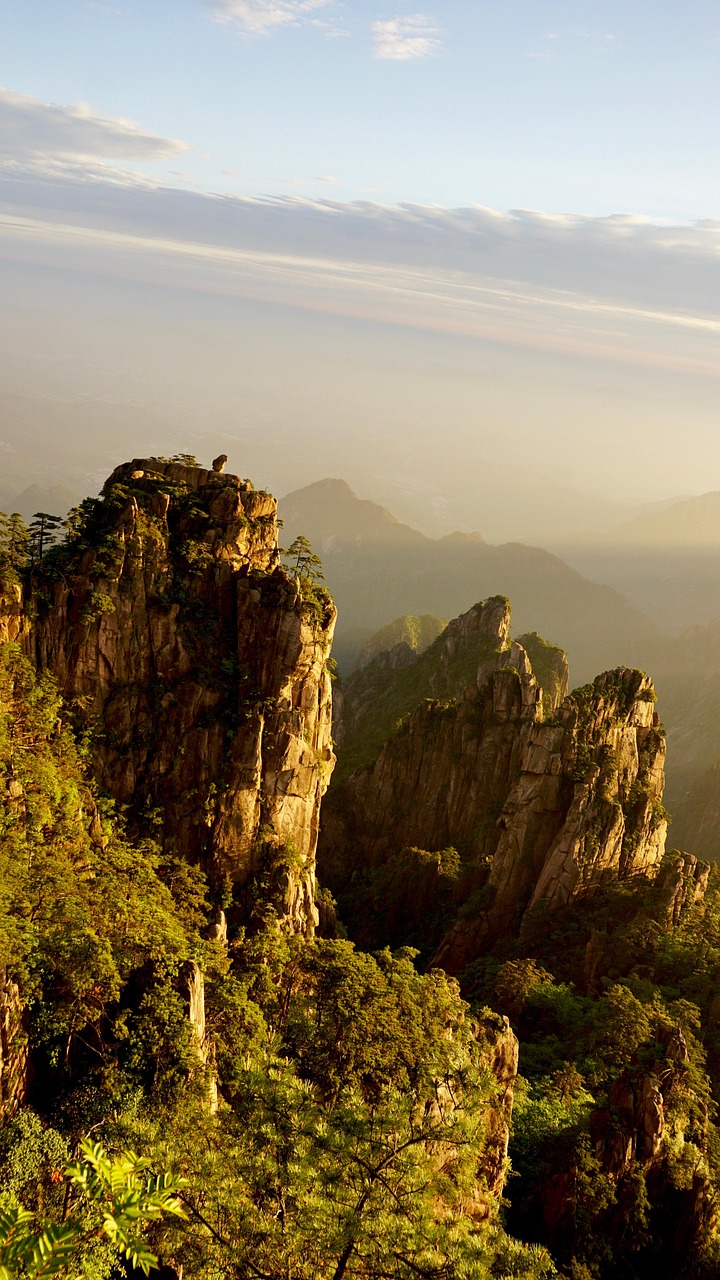 Huangshan, mountain range, sunset, nature, china, yellow mountain, mount huang, natural scenery, mountain, anhui, landscape