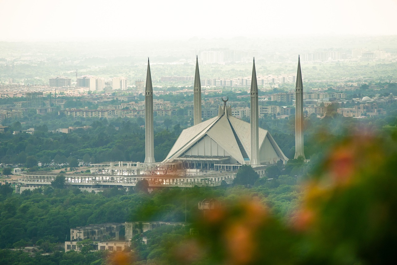Faisal mosque, culture, islam, architecture, mosque, islamabad, pakistan, religious, floor, islamic, masjid, white, faith, place, nature, landmark, shiny, modern, sky, bird-eye, city, design, high, bu