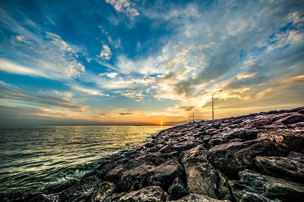 Sky, sunset, sea, nature, water, seaside, cloudy, pontian, malaysia, johor, malaysia, malaysia, malaysia, johor, johor, johor, johor, johor