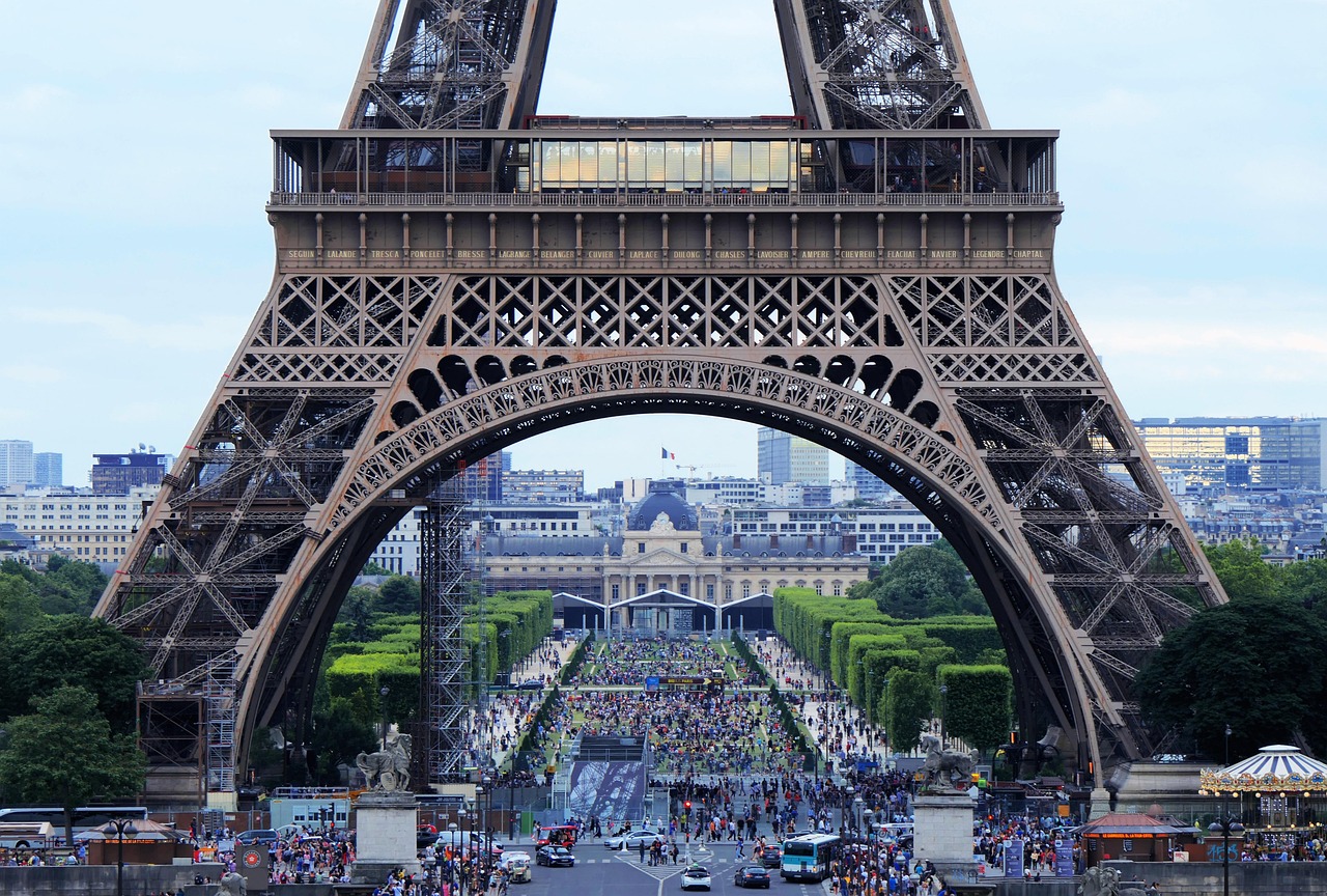 Eiffel tower, arch, tourism, crowd, paris, france, culture, europe, landmark, travel, engineering, majestic, visit, vacation, attraction, sightseeing, steel, famous, architectural, cityscape, structur