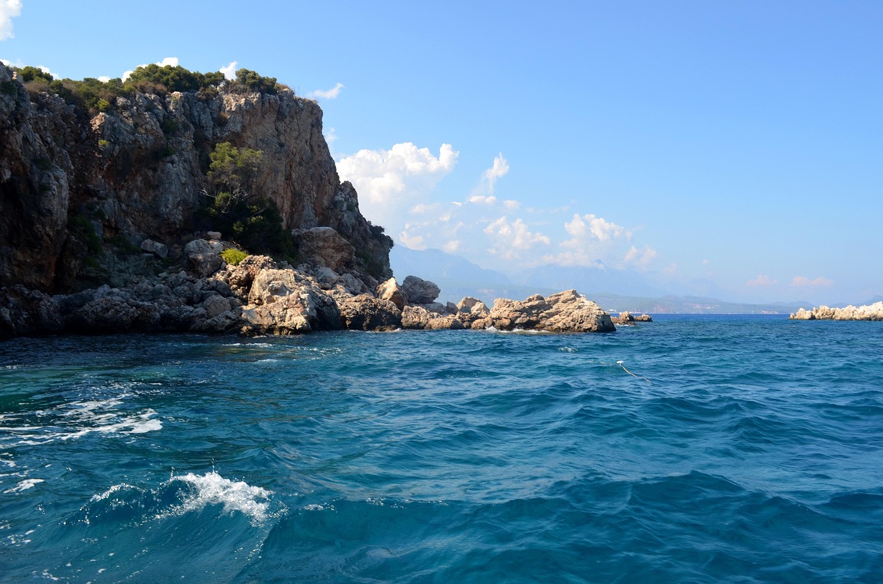 Sea, wave, nature, landscape, turkey, kemer, rock, mountains, clouds, kemer, kemer, kemer, kemer, kemer