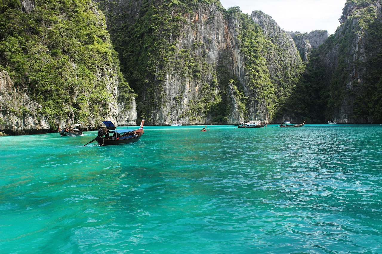 Ko phi phi lee, thailand, beaches, waters, blue lagoon, island, boats, tourists, thailand, thailand, thailand, thailand, thailand, blue lagoon