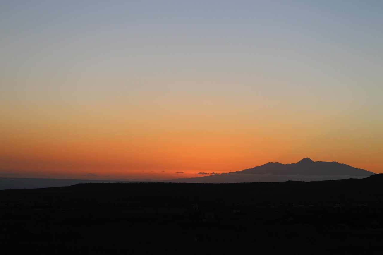 Sunset sky, volcano, landscape, sky, pico do fogo, cape verde, nature, africa, island