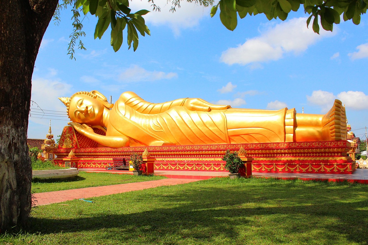Reclining buddha, laos, temple, buddhism, landmark, laos, laos, laos, laos, laos