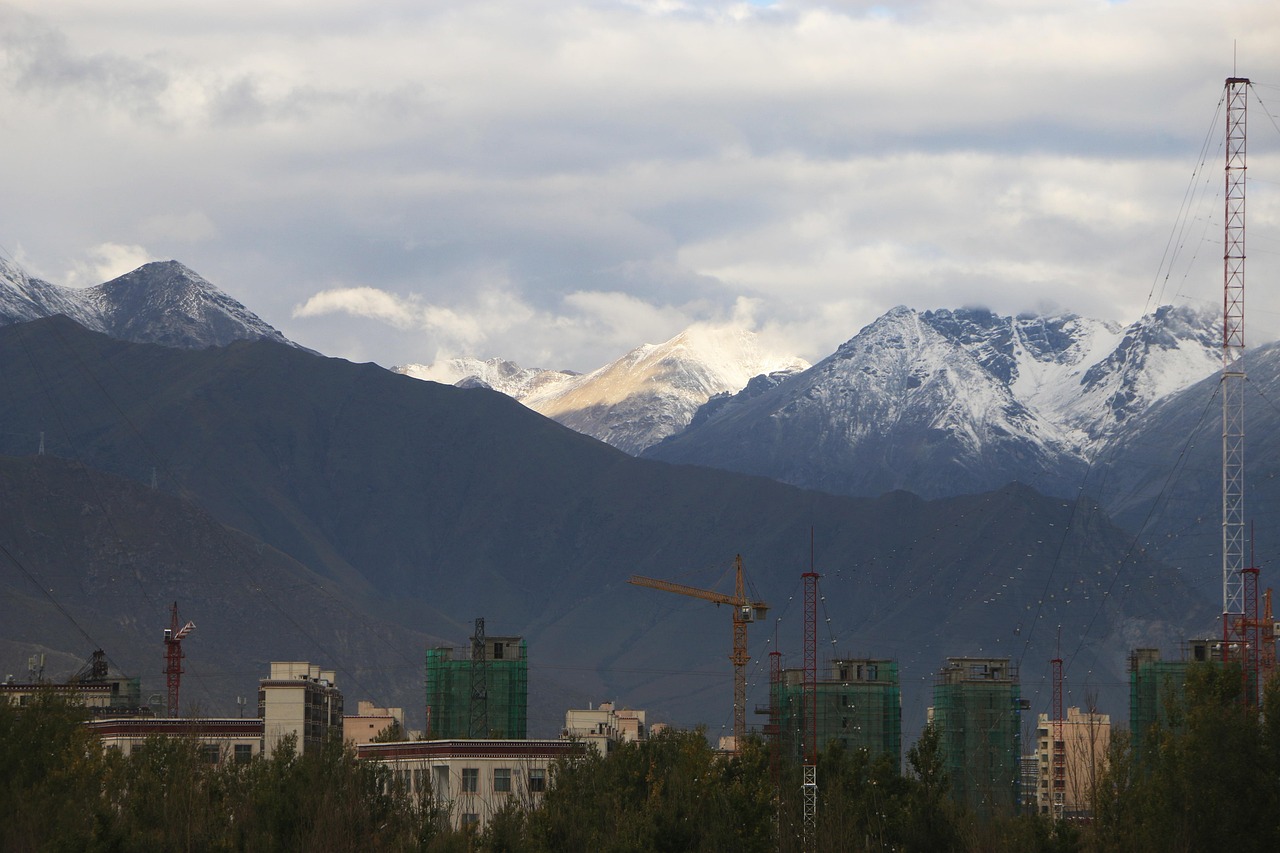 China, lhasa, snow mountain, cloud