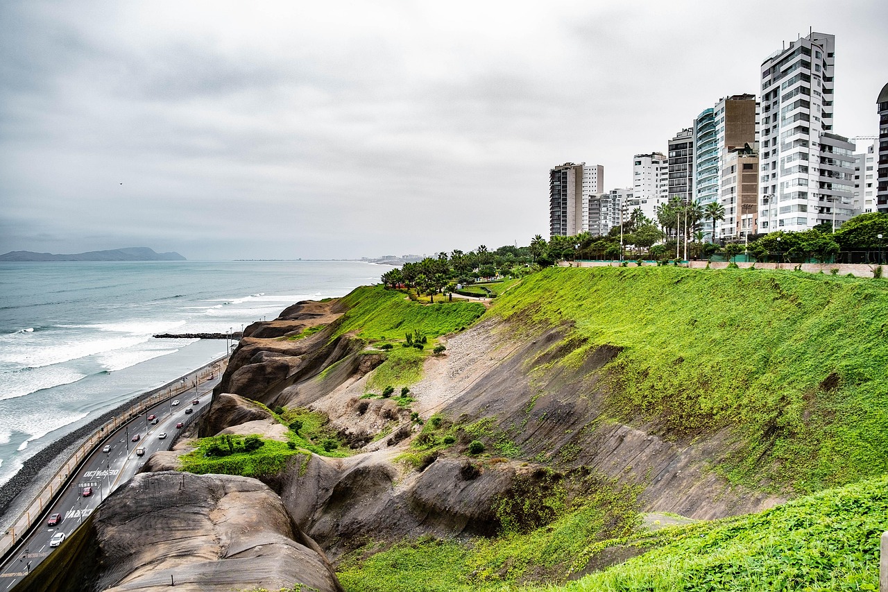 Lima, peru, nature, sea, waterfront buildings, coast