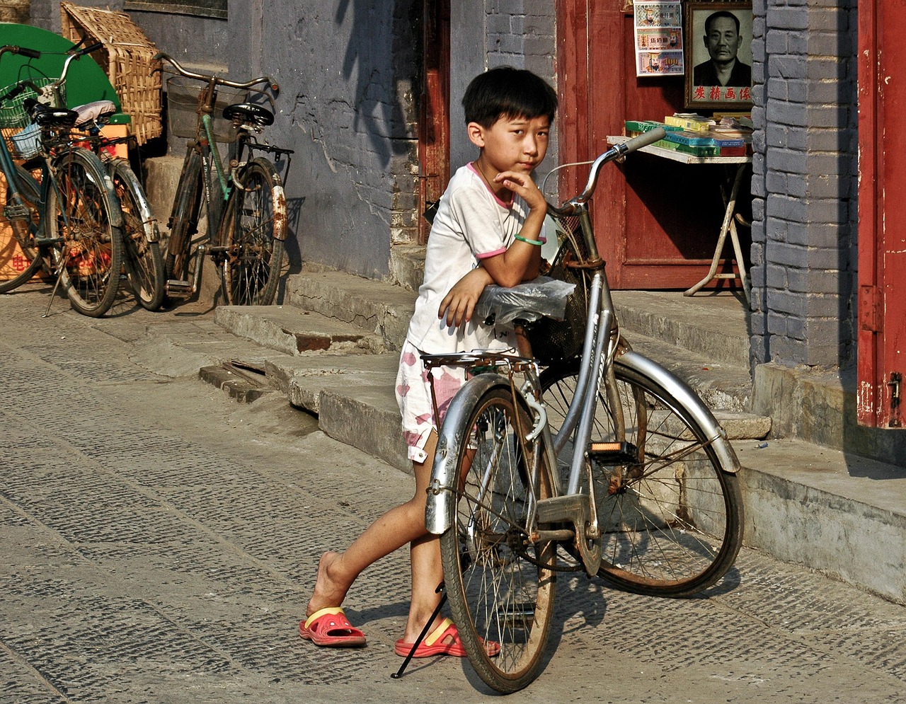 Child, china, bike, street, luoyang, china, china, china, china, china