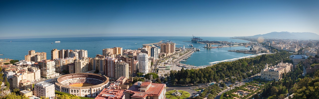 Sea, nature, sky, port, summer, harbour, spain, city, malaga, blue city, blue summer