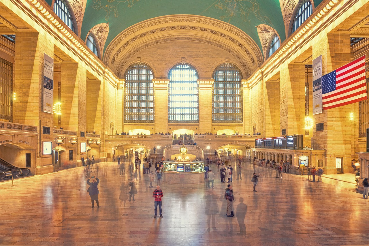 Grand central station, new york, grand central terminal, manhattan, architecture, nyc, terminal, transport, america, landmark, building, travel, people, famous, midtown, tourism, crowd, flag, hall, ne