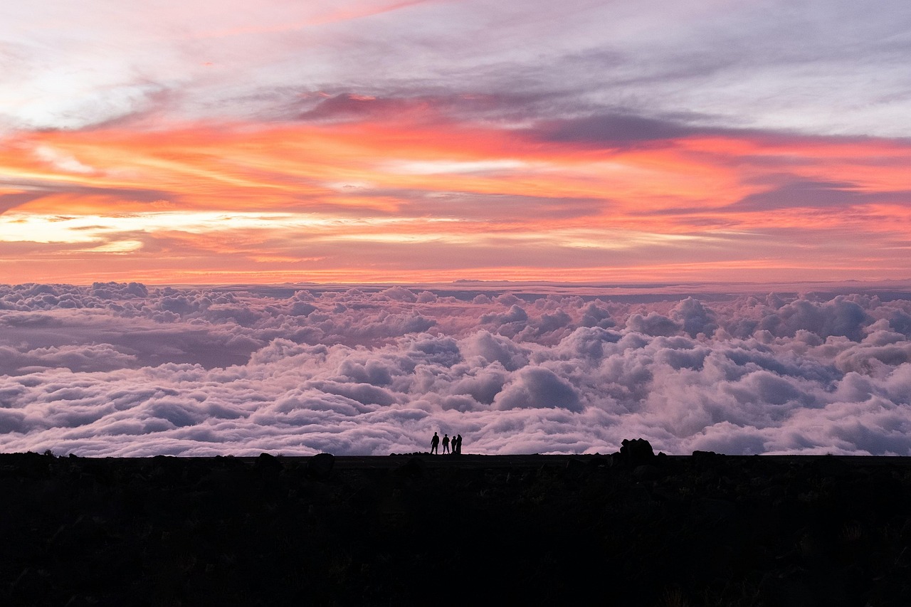Maui, hawaii, volcano, nature, clouds, sky, sunset, travel