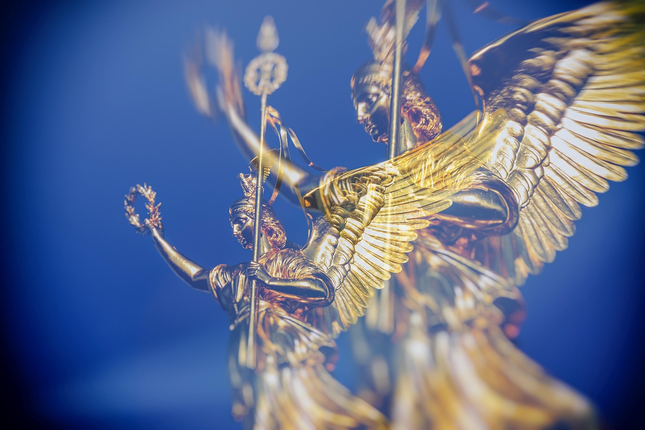 Berlin victory column, angels, statue, sculpture, landmark, double exposure, monument, angels, angels, angels, angels, angels