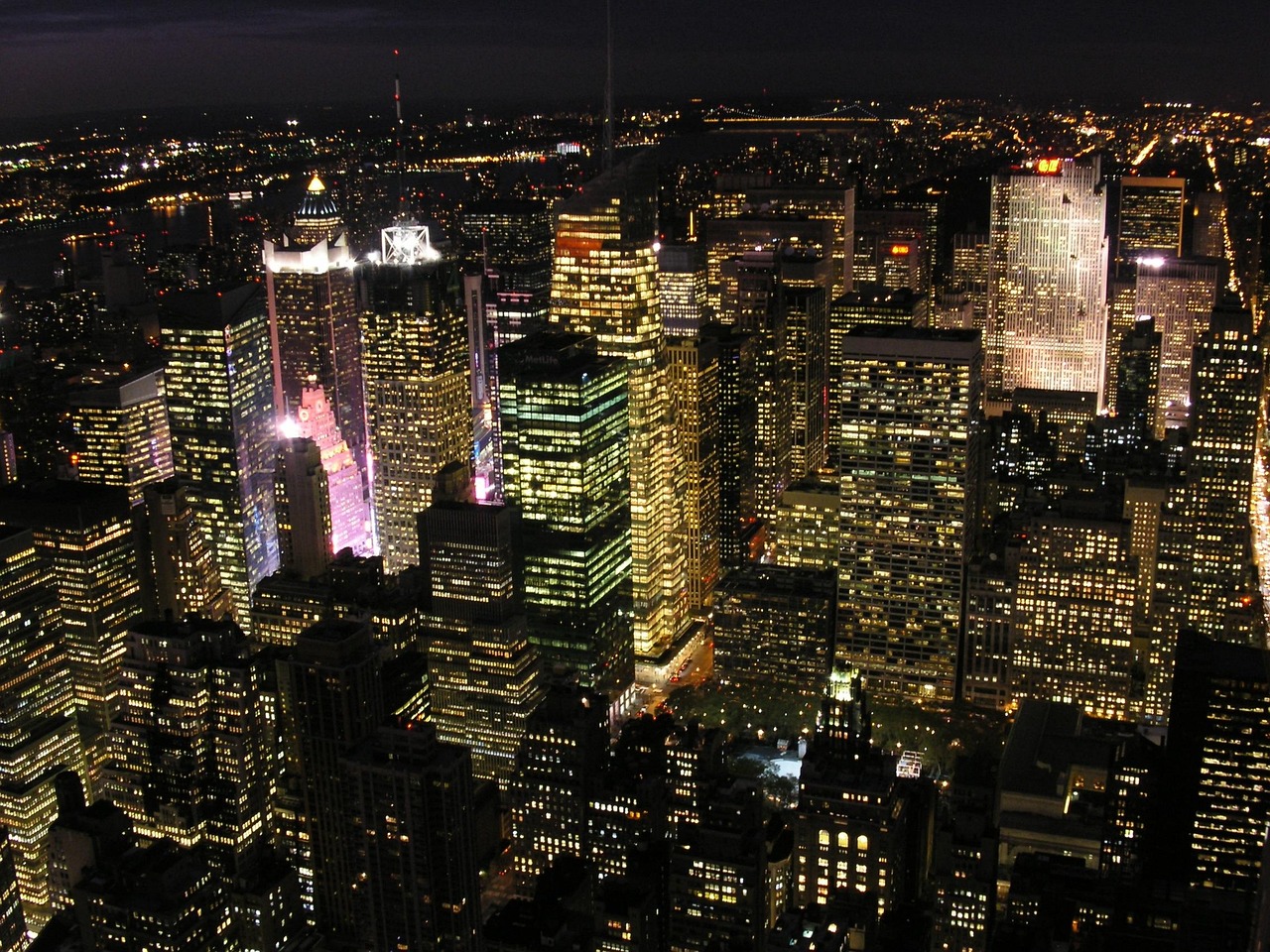 New york, usa, new york city, manhattan, skyline, empire state building, dusk, united states, skyscraper, downtown, evening, america, big apple, nyc, new york, united states, united states, united sta