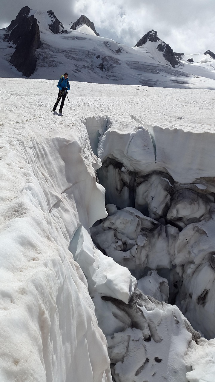 Crevasse, glacier, mont blanc, mer de glace, high mountains, alps, chamonix, snow, ice cream, mountains, nature, france
