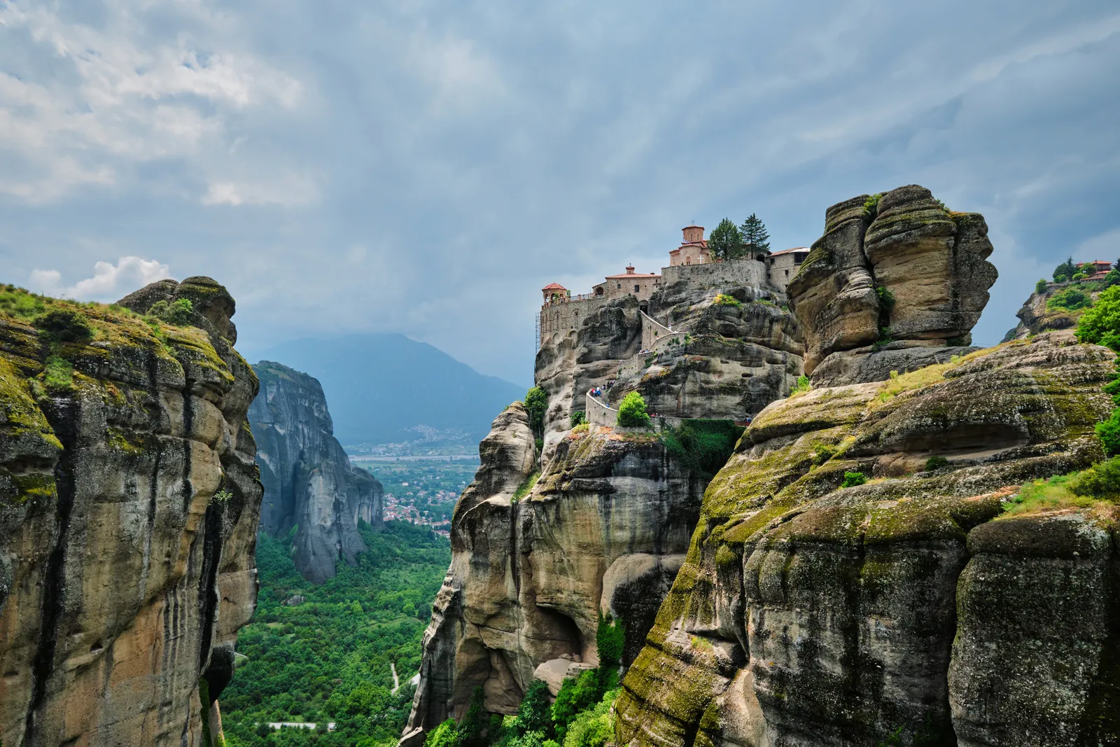 Monasteries on top of the rock pillars of Meteora