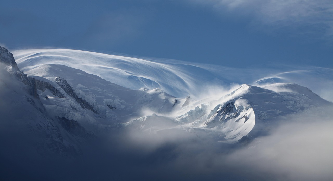 Snow, mont blanc, mountains, chamonix, nature, panoramic, winter, stormy, storm, snow-capped, nature wallpaper, blue nature, blue mountain, blue wallpaper, blue snow, blue storm, blue natural, snow, s