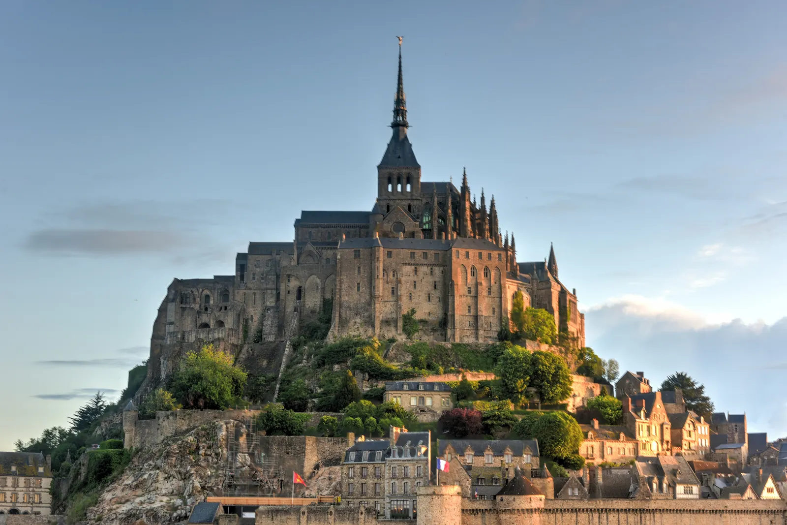 Mont-Saint-Michel abbey on its tidal island, Normandy, France