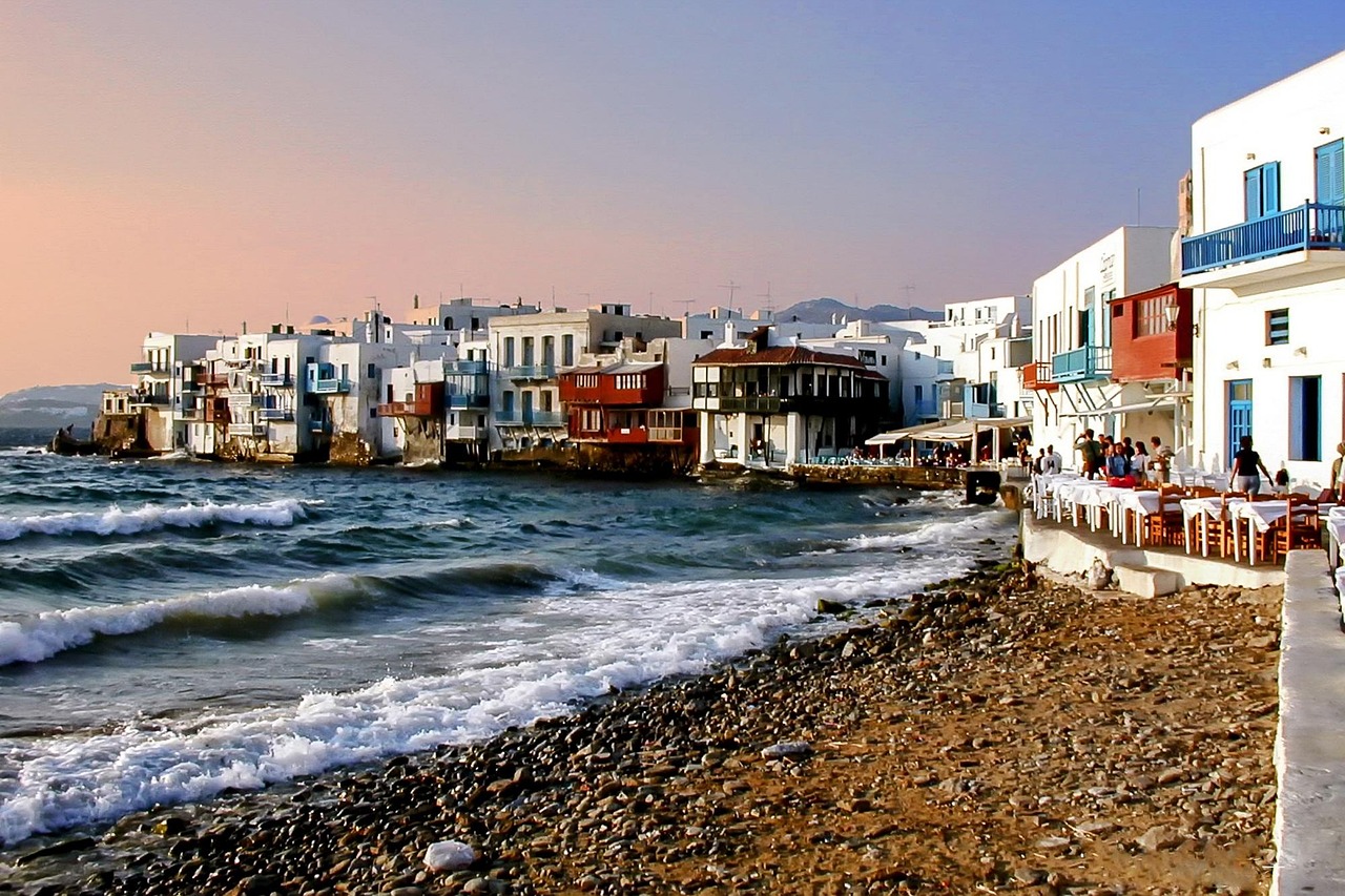 Mykonos, sea, water, beach, wave, travel, sky, blue, nature, summer, sand, blue sky, coast, island, landscape, sun, vacation, peaceful, holiday, swim, clear, coastline, paradise, relax, shore, tourism