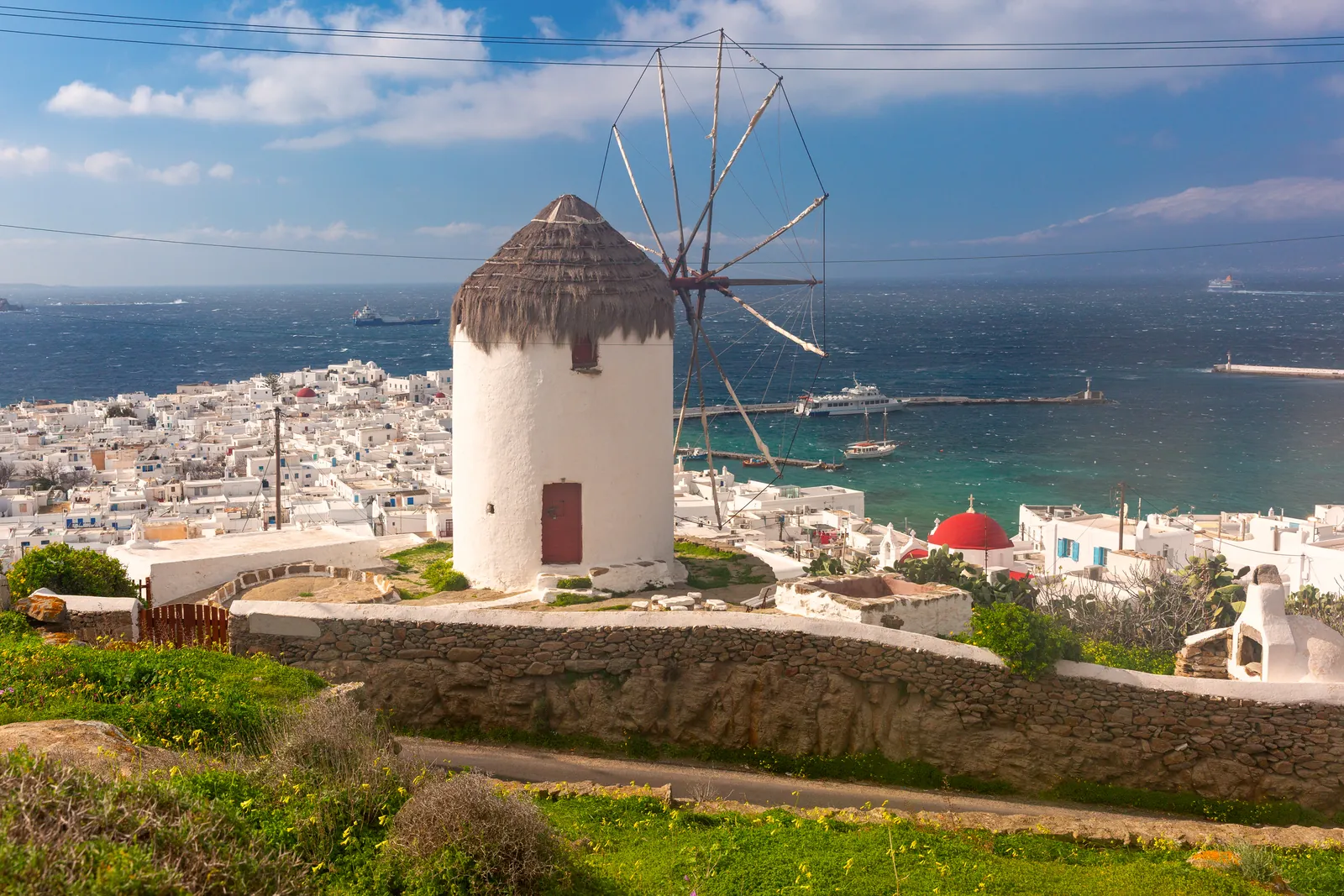 Windmill above the sea on Mykonos