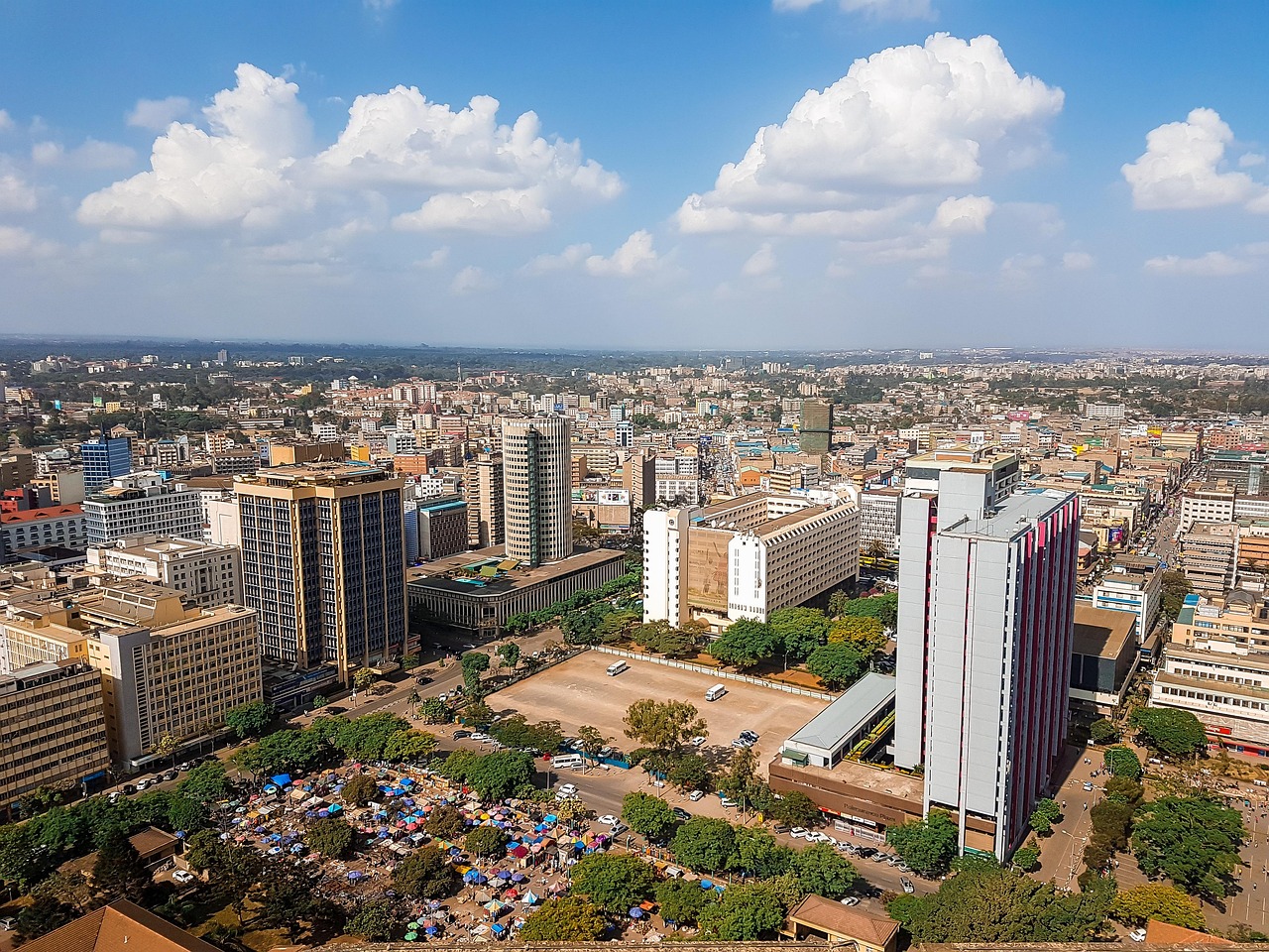 City, cityscape, panoramic, nature, skyline, architecture, building, skyscraper, aerial, urban, town, outdoors, nairobi, kenya, africa, scene, modern, sky