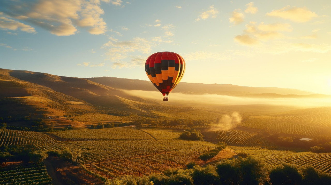 Hot air balloon, sky, adventure, float, flying, napa, valley, nature, ride, travel, exploration